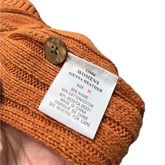 Women’s Woolrich Cardigan Pumpkin Orange Cotton Blend size medium - Picture 6 of 6